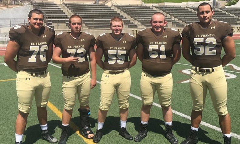 Pasadena High School St. Francis Offensive Line